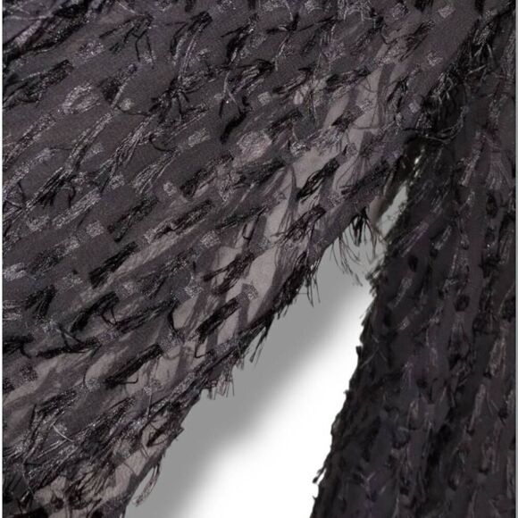 Blu Pepper Womens Sheer Top Size Small Black‎ Vneck 3/4 Sleeves Holiday Slouchy - Picture 5 of 14